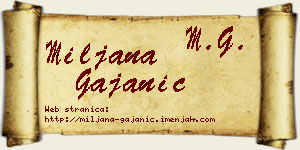 Miljana Gajanić vizit kartica